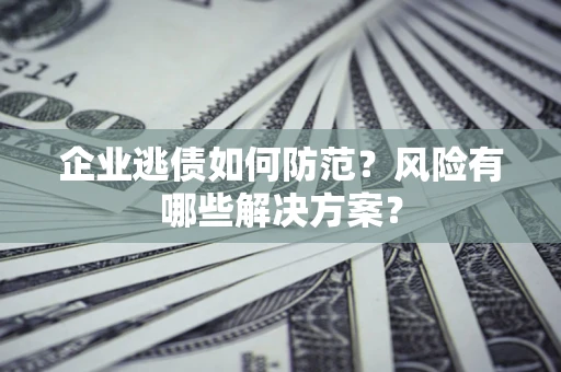 武汉企业逃债如何防范？风险有哪些解决方案？