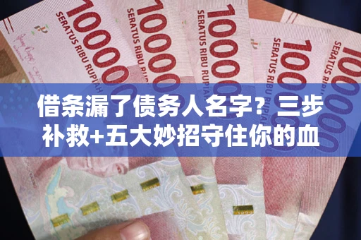 武汉借条漏了债务人名字？三步补救+五大妙招守住你的血汗钱